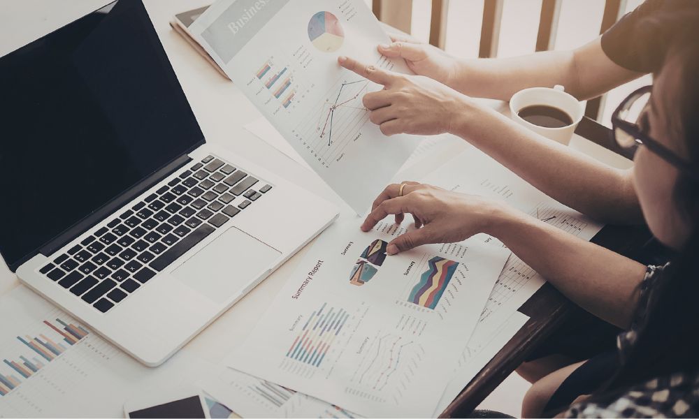 Business leader reviewing workforce skills data